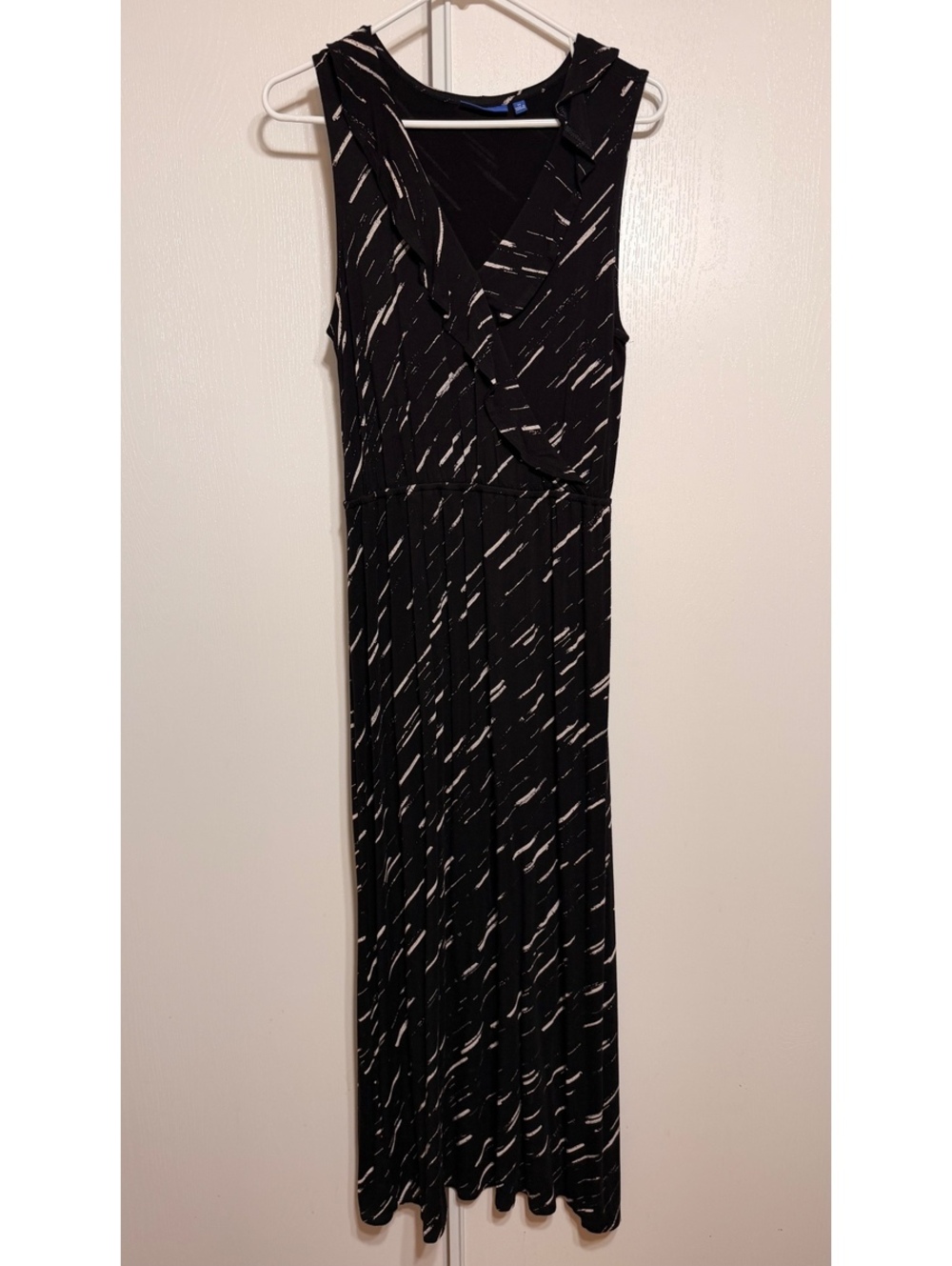 Apt. 9 Women’s Black Sleeveless Ruffle Midi Dress Size Medium M